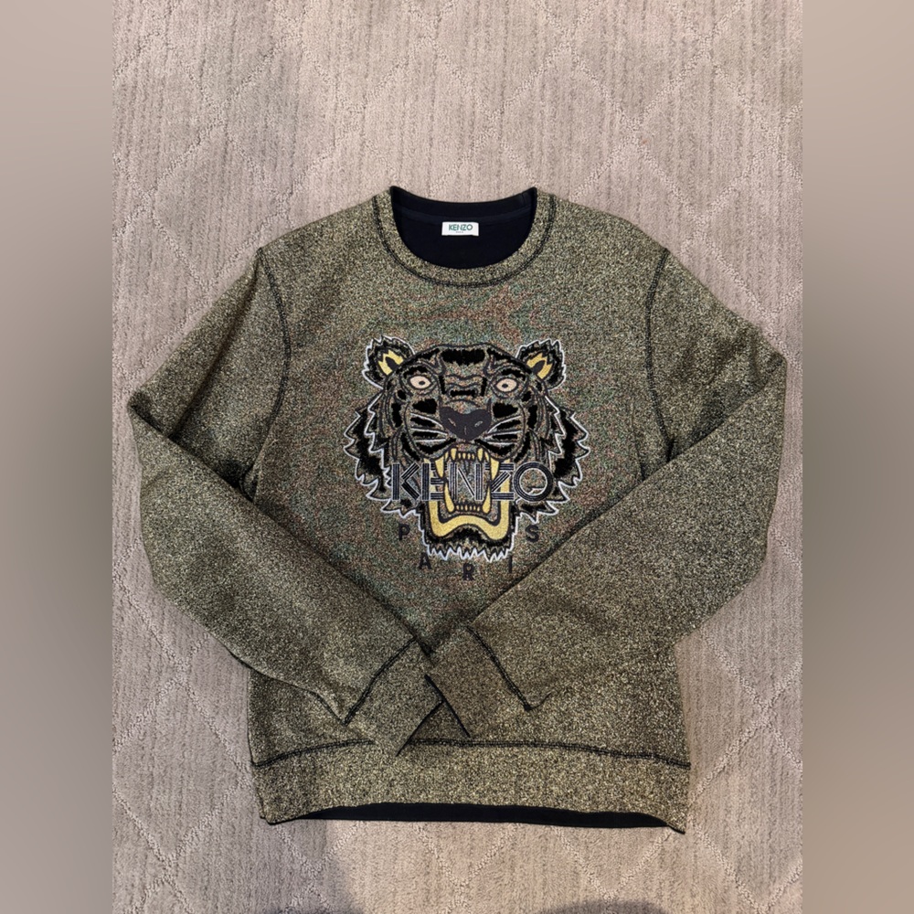 Kenzo Limited Gold and Black Tiger Crewneck Sweater